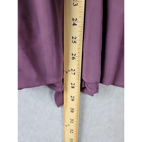 Sweet Rain Purple SS Button Up Tie Front Shirt Women's Plus 1X - Picture 9 of 14